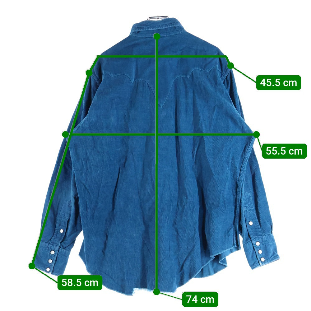 VINTAGE(ヴィンテージ) 50s Corduroy Western コーデュロイ ウエスタンシャツ 長袖シャツ ターコイズ