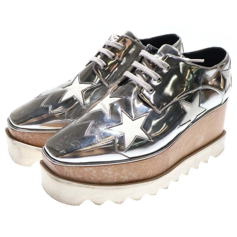 STELLA McCARTNEY(ステラマッカートニー) ELYSE METALLIC 363998 エリス メタリック 厚底プラットフォームシューズ シルバー スター レディース