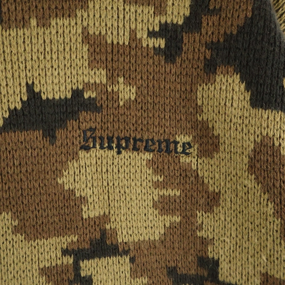 SUPREME(シュプリーム) 16AW CAMO SWEATER カモ柄クルーネック長袖ニットセーター ブラウン