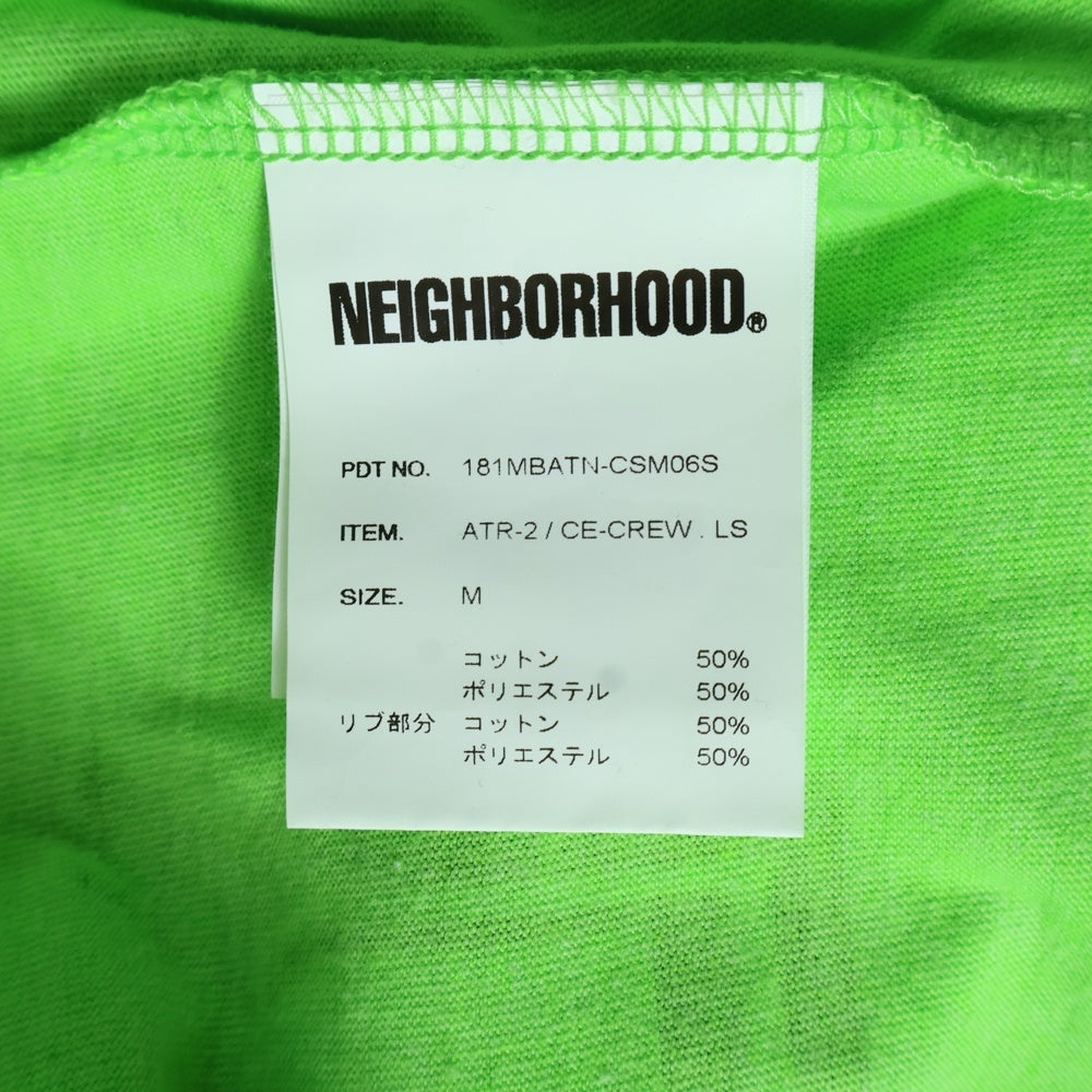 NEIGHBORHOOD(ネイバーフッド) ATR-2 CE-CREW LS 181MBATN-CSM06S プリント長袖Tシャツ グリーン
