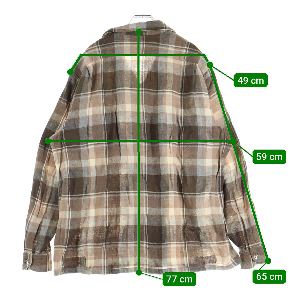McGREGOR(マクレガー) 50S VINTAGE WOOL CHECK L/S SHIRT BOX TYPE ヴィンテージ ウール 長袖 チェックシャツ ボックス型 ブラウン/ホワイト