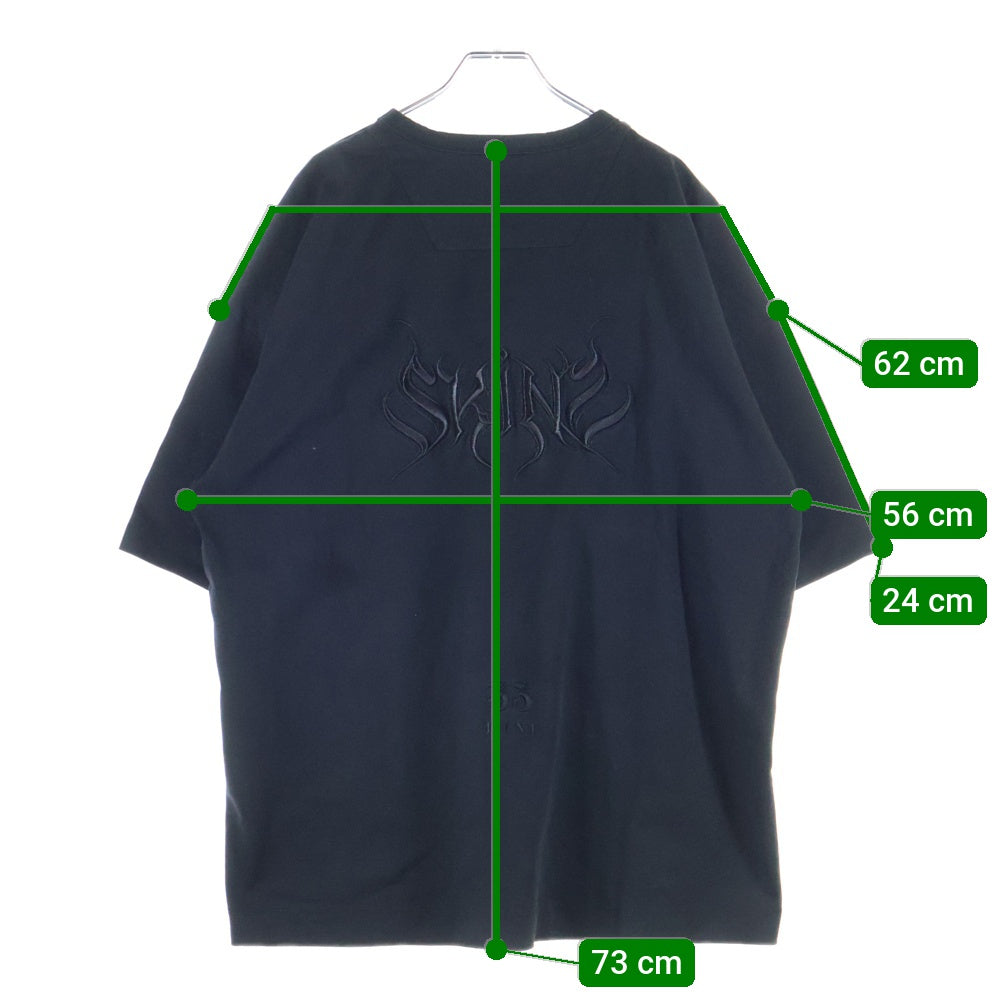 juun.j(ジュン ジェイ) ロゴ刺繍 クルーネックオーバーサイズ 半袖Tシャツ JC4442P545 ブラック