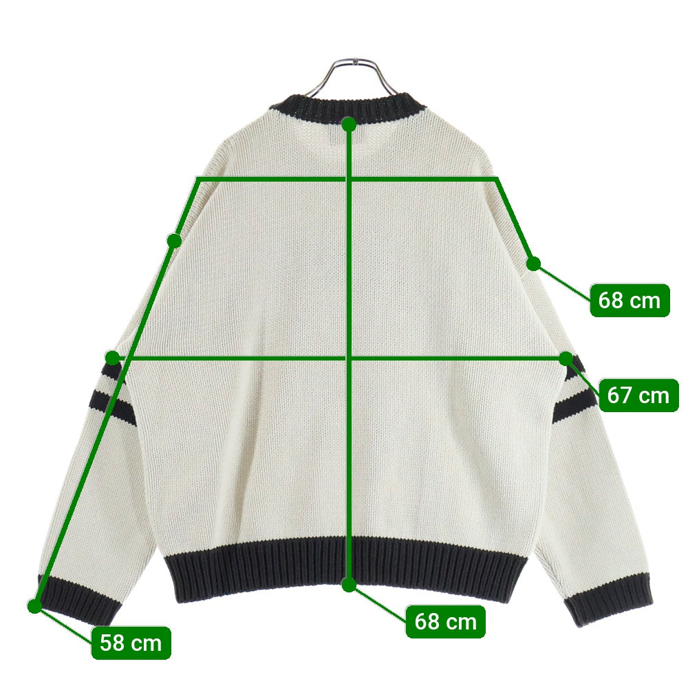 ENFANTS RICHES DEPRIMES(アンファンリッシュデプリメ) 23SS Aileen Wuornos Cotton Knit Sweater クルーネックニットセーター アイボリー/ブラウン