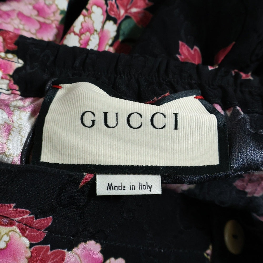 GUCCI(グッチ) GG柄 花柄 ハーフパンツ ショートパンツ ブラック ピンク 624399