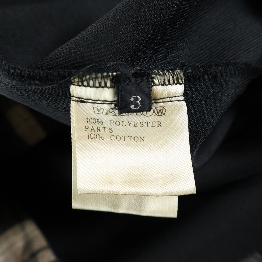 A.F ARTEFACT(エーエフアーティファクト) SNAPPED PANEL SWITCHING CHECK COMBI SHIRT チェック柄ドッキング長袖シャツ ブラック