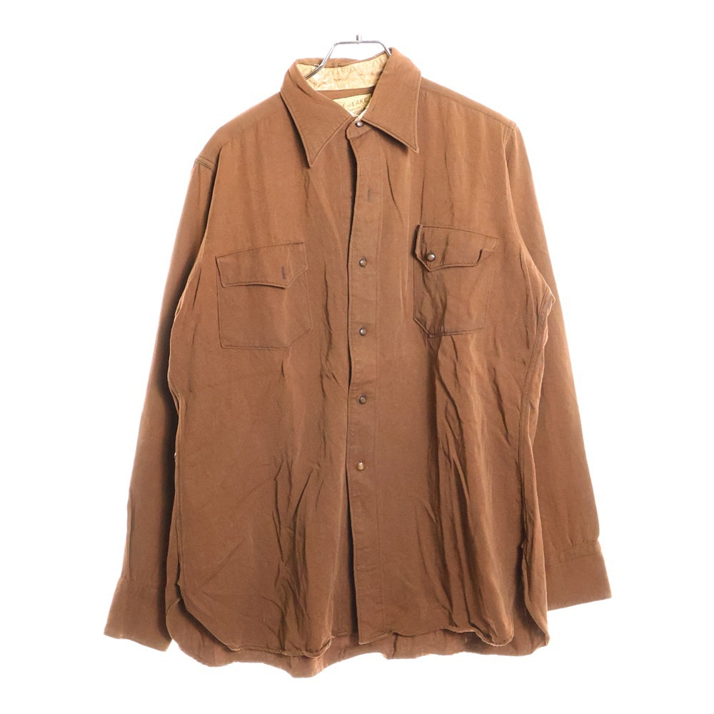 VINTAGE(ヴィンテージ) 40S GAME AND LAKE SPORTSWEAR RAYON GABARDINE WESTERN L/S SHIRT ゲームアンドレイク スポーツウェア レーヨン ギャバ ジン ウエスタン マチ付き長袖シャツ