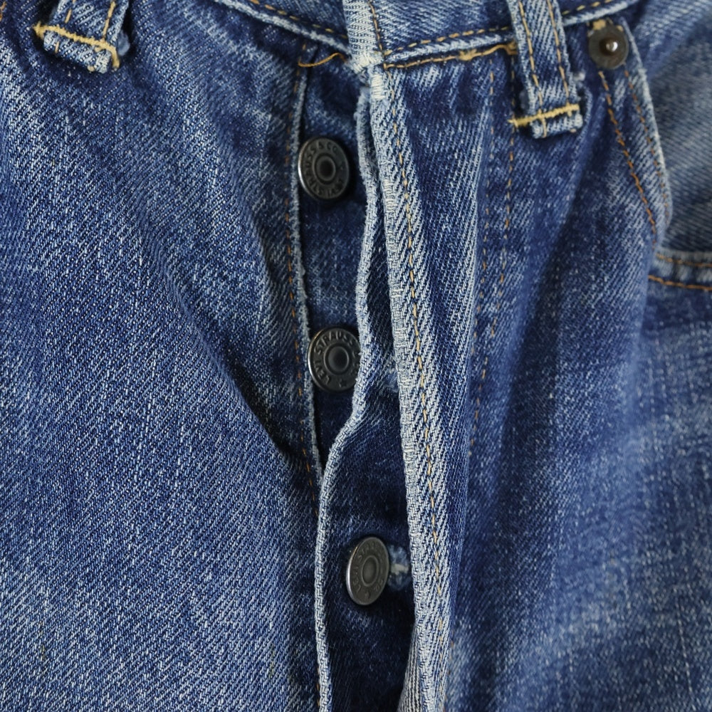 Levi's(リーバイス) 60-70S BIG-E 前期 ボタン裏16 不均等V 両面タブ Vステッチ 足長R デニムパンツ インディゴ