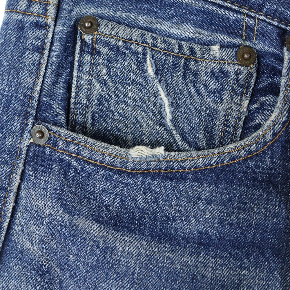 Levi's(リーバイス) 60-70S BIG-E 前期 ボタン裏16 不均等V 両面タブ Vステッチ 足長R デニムパンツ インディゴ