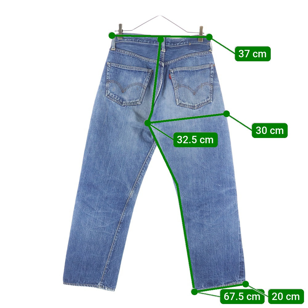Levi's(リーバイス) 60-70S BIG-E 前期 ボタン裏16 不均等V 両面タブ Vステッチ 足長R デニムパンツ インディゴ