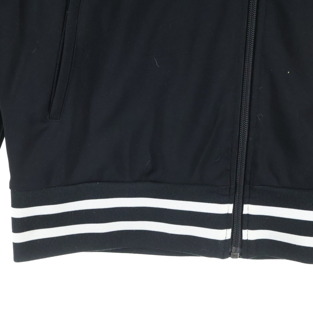 lucien pellat-finet(ルシアンペラフィネ) LPFロゴ スカルサイドラインジップアップジャケット ブラック/ホワイト