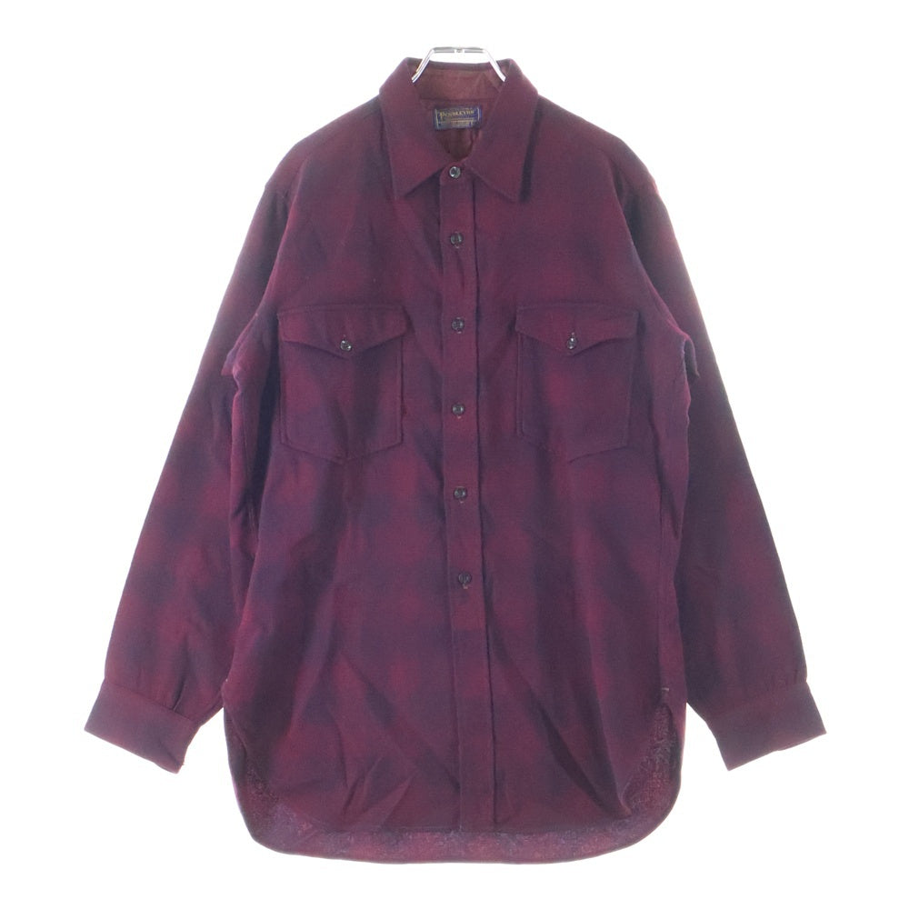 PENDLETON(ペンドルトン) 50S VINTAGE OMBRE CHECK L/S SHIRT チェック 長袖 シャツ ヴィンテージ レッド/ブラック