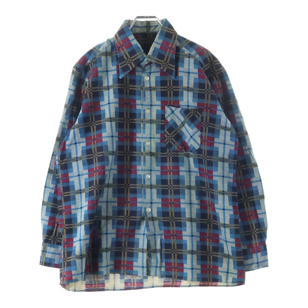 VINTAGE(ヴィンテージ) 70S COTTON CHECK L/S SHIRT コットン チェック 長袖 シャツ ブルー/イエロー/レッド