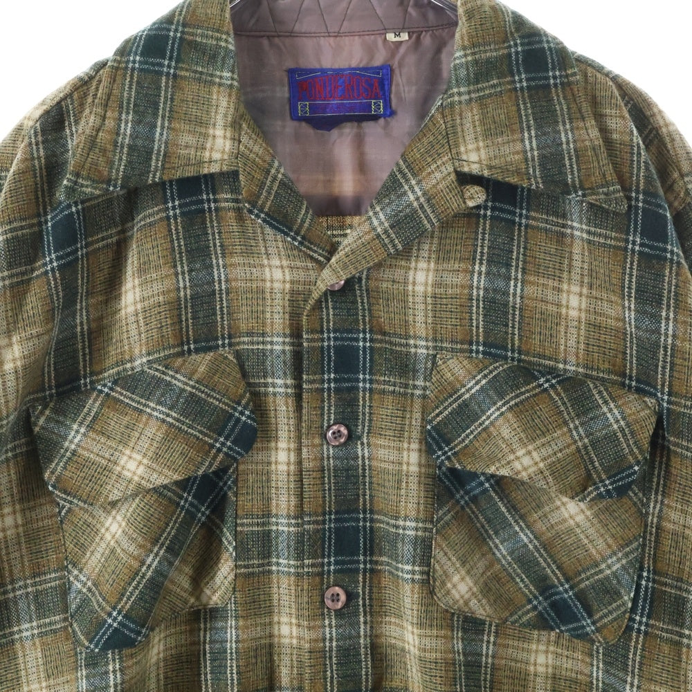VINTAGE(ヴィンテージ) 60-70S PONDEROSA BY BAROON SHADOW CHECK L/S SHIRT ポンデローサ シャドーチェック 長袖 シャツ ブラウン/グリーン