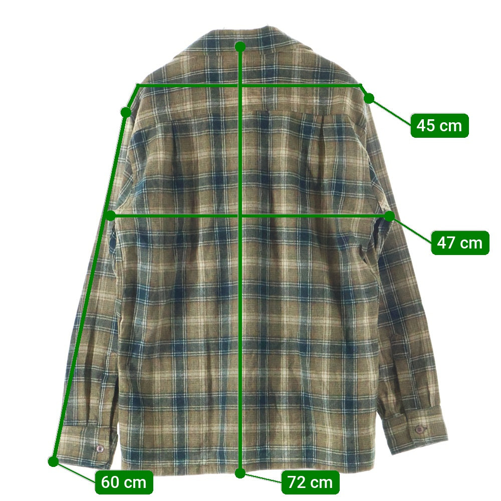 VINTAGE(ヴィンテージ) 60-70S PONDEROSA BY BAROON SHADOW CHECK L/S SHIRT ポンデローサ シャドーチェック 長袖 シャツ ブラウン/グリーン
