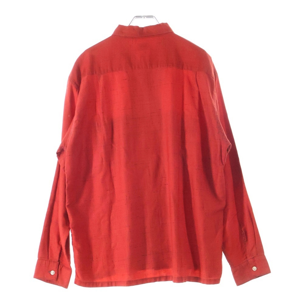 VINTAGE(ヴィンテージ) 50-60S NOFADE WASHABLE RAYON KASURI L/S SHIRT レーヨン 黒カスリ かすり柄 チェック 長袖 シャツ レッド/ブラック