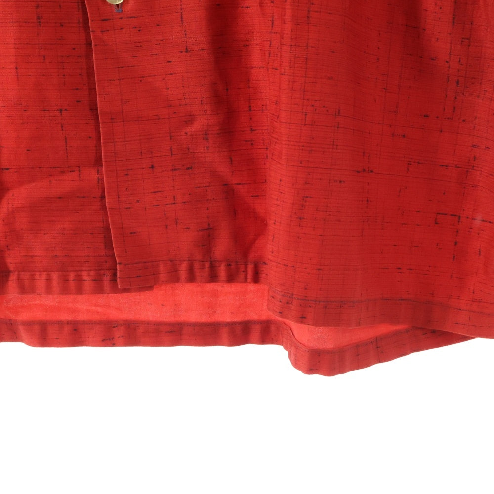 VINTAGE(ヴィンテージ) 50-60S NOFADE WASHABLE RAYON KASURI L/S SHIRT レーヨン 黒カスリ かすり柄 チェック 長袖 シャツ レッド/ブラック