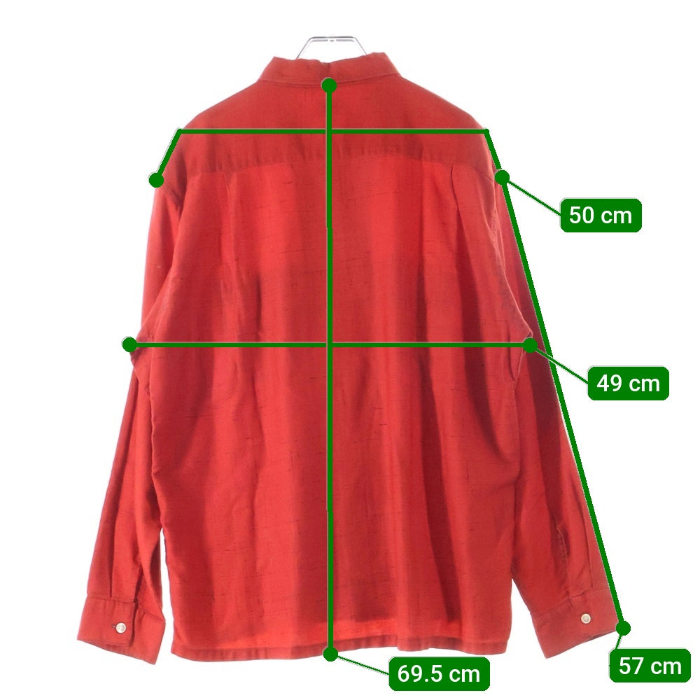 VINTAGE(ヴィンテージ) 50-60S NOFADE WASHABLE RAYON KASURI L/S SHIRT レーヨン 黒カスリ かすり柄 チェック 長袖 シャツ レッド/ブラック