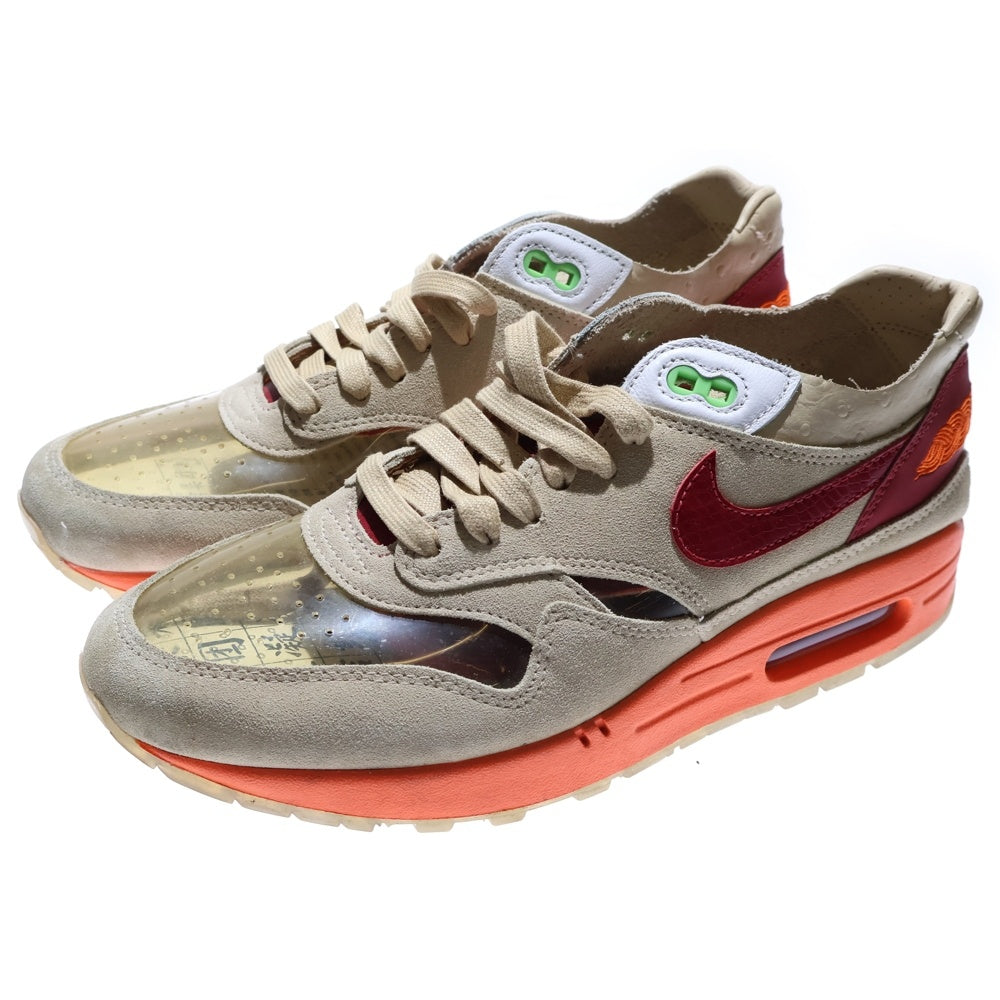 NIKE(ナイキ) × CLOT AIR MAX 1 KISS OF DEATH クロット エアマックス 1 キス オブ デス ローカット スニーカー ブラウン/オレンジ US9/27cm DD1870-100