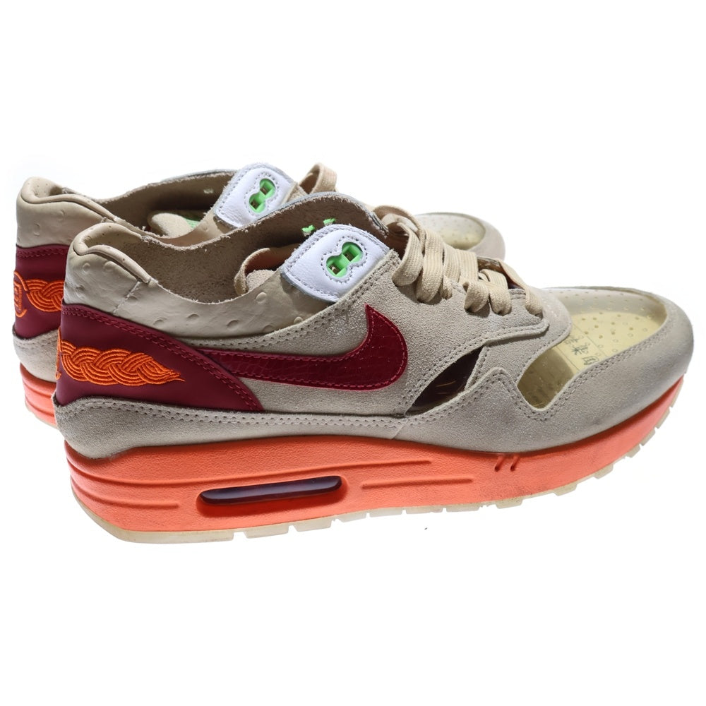 NIKE(ナイキ) × CLOT AIR MAX 1 KISS OF DEATH クロット エアマックス 1 キス オブ デス ローカット スニーカー ブラウン/オレンジ US9/27cm DD1870-100