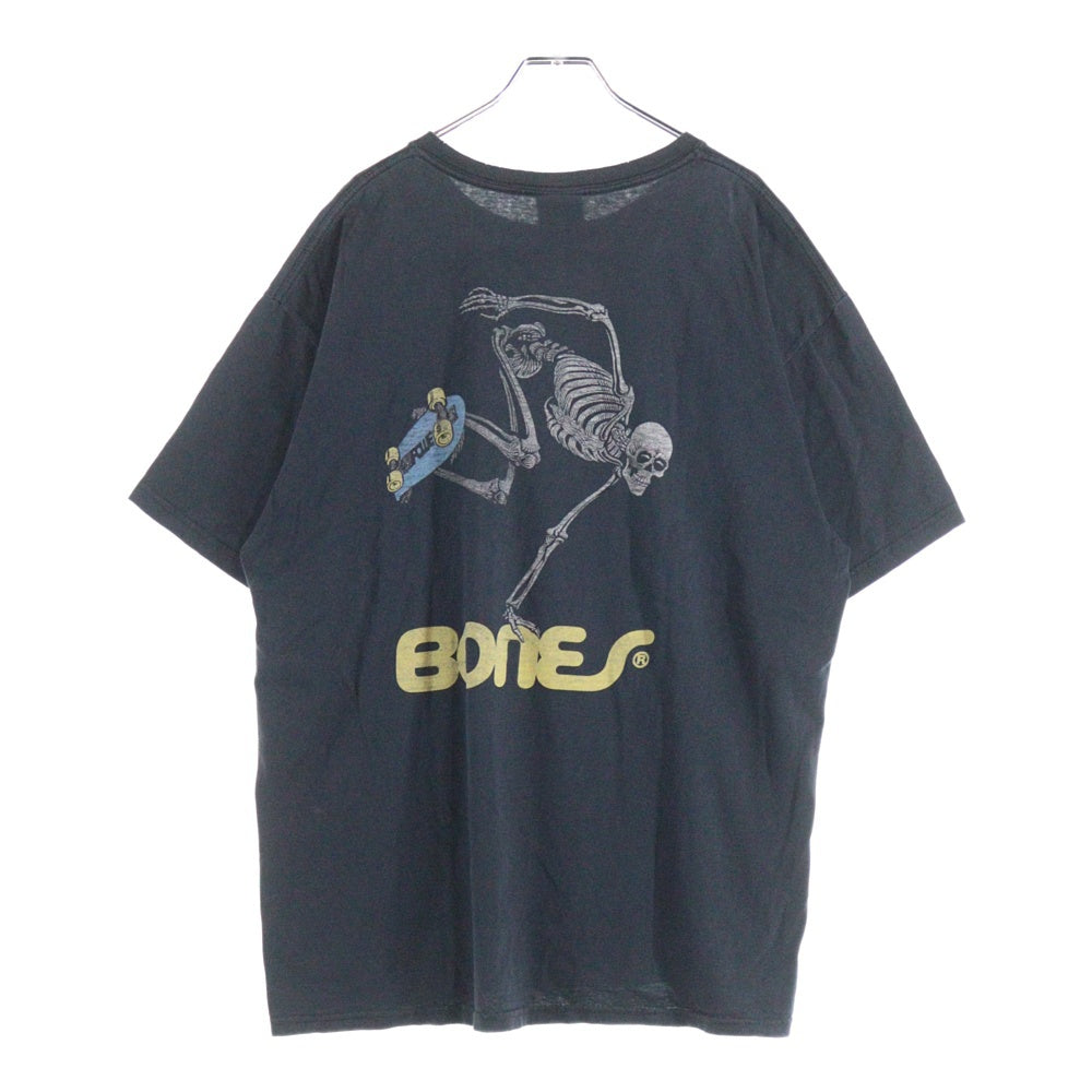 POWELL PERALTA(パウエルペラルタ) 00s BONES 両面プリント クルーネック半袖Tシャツ ブラック