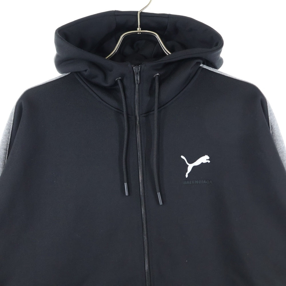 BALENCIAGA(バレンシアガ) 25AW ×PUMA HOODED TRACKSUIT 846912 TIVB4 ×プーマ フーデッド ジップアップトラックジャケット ブラック/グレー