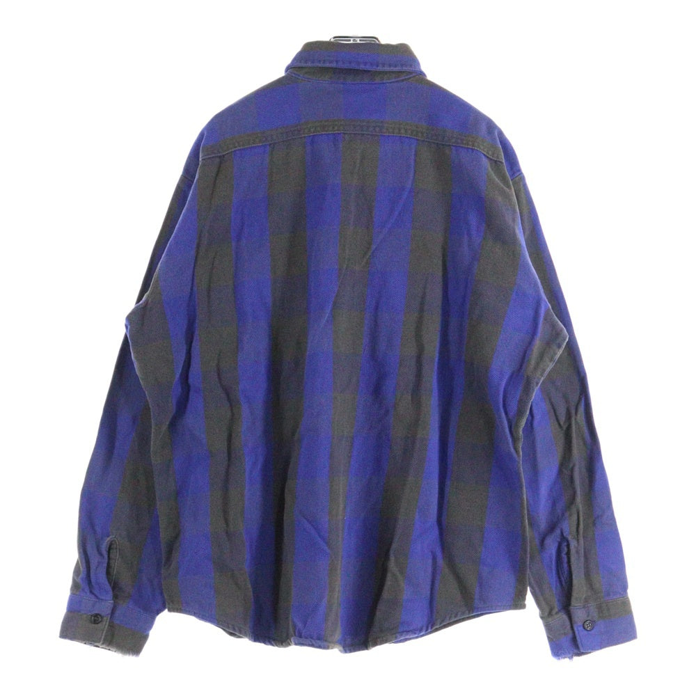 FIVE BROTHERS(ファイブブラザー) 70-80S VINTAGE FLANNEL CHECK L/S SHIRT コットン チェック 長袖 三角タグ シャツ ブルー/ブラック