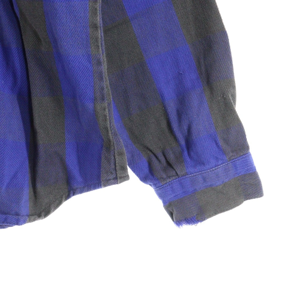 FIVE BROTHERS(ファイブブラザー) 70-80S VINTAGE FLANNEL CHECK L/S SHIRT コットン チェック 長袖 三角タグ シャツ ブルー/ブラック