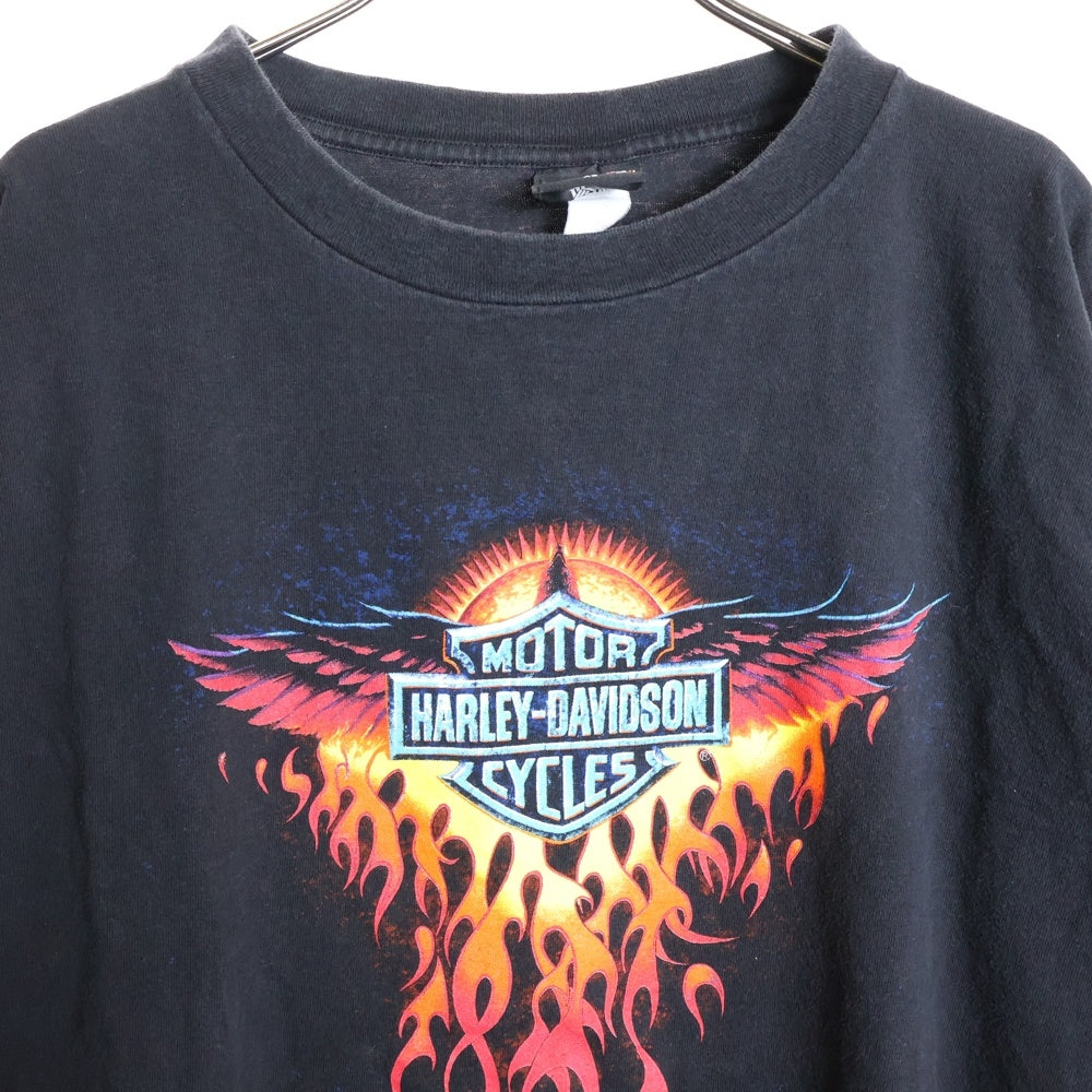 HARLEY DAVIDSON(ハーレーダビッドソン) 90s VINTAGE FLAMES L/S TEE 袖プリント フレイム ファイヤー長袖Tシャツ ブラック