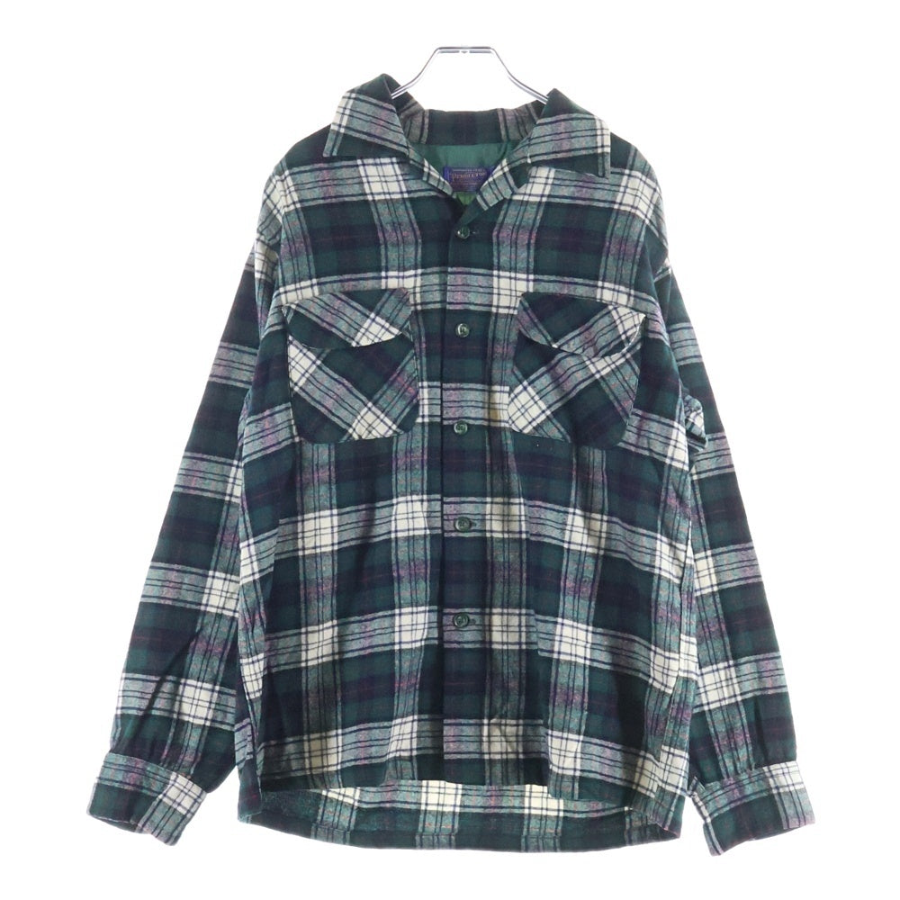 PENDLETON(ペンドルトン) 60S WOOL CHECK L/S SHIRT ウール チェック 長袖シャツ グリーン/ホワイト/レッド