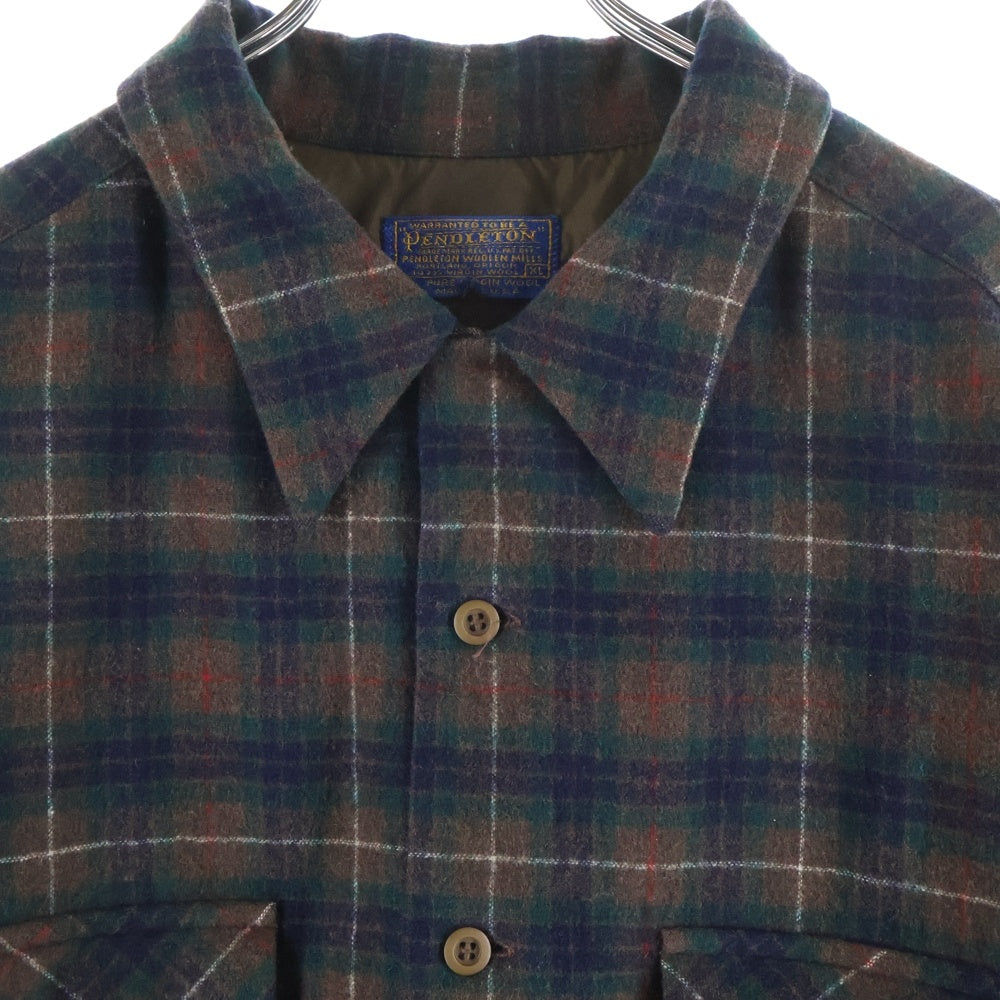 PENDLETON(ペンドルトン) 70S WOOL CHECK L/S SHIRT ウール チェック 長袖シャツ ブラウン/ブルー/カーキ