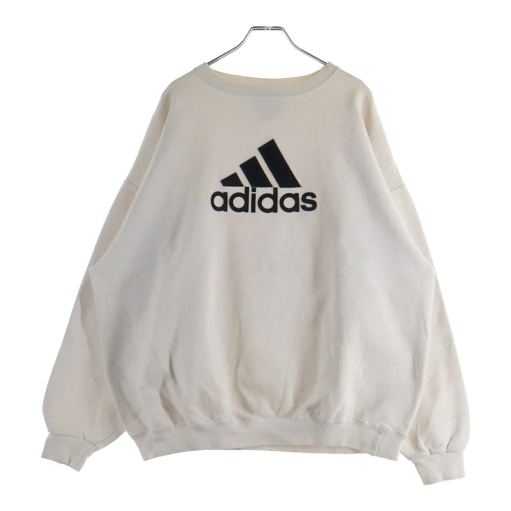 90s  アディダス スウェット USA製 ホワイト L相当 adidas(アディダス) 90S VINTAGE LOGO SWEAT USA製 ロゴ スウェット