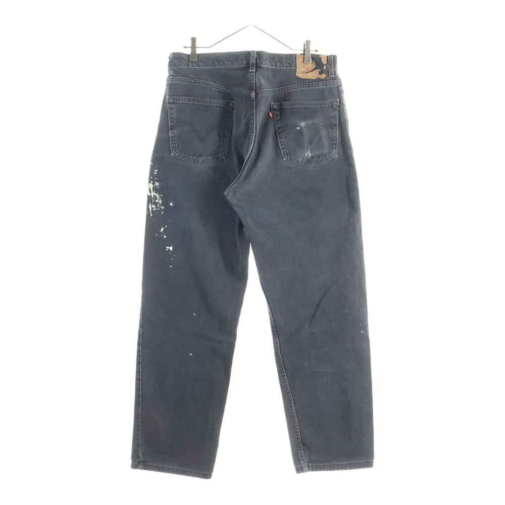 Levi's(リーバイス) 00S 550 RELAXED FIT 後染め ボタン裏1110刻印 スモールe ペンキ ブラックデニム パンツ