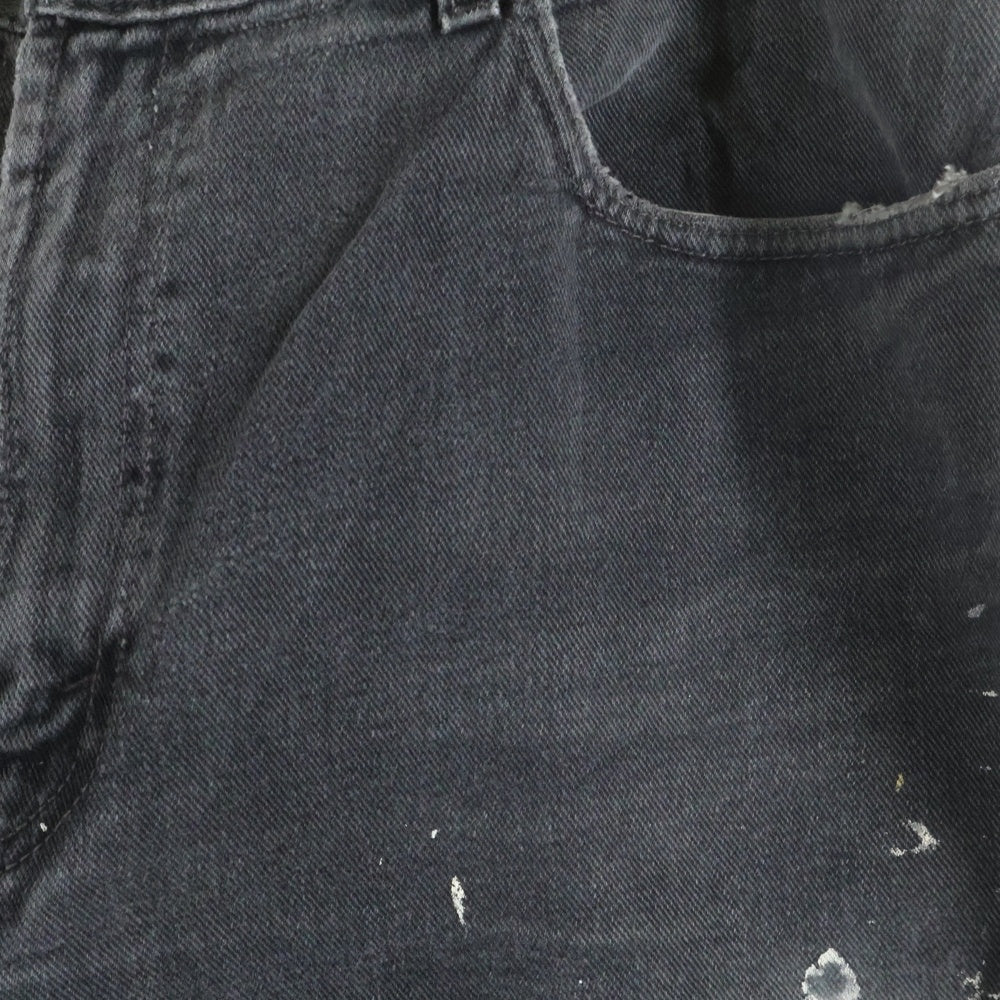 Levi's(リーバイス) 00S 550 RELAXED FIT 後染め ボタン裏1110刻印 スモールe ペンキ ブラックデニム パンツ