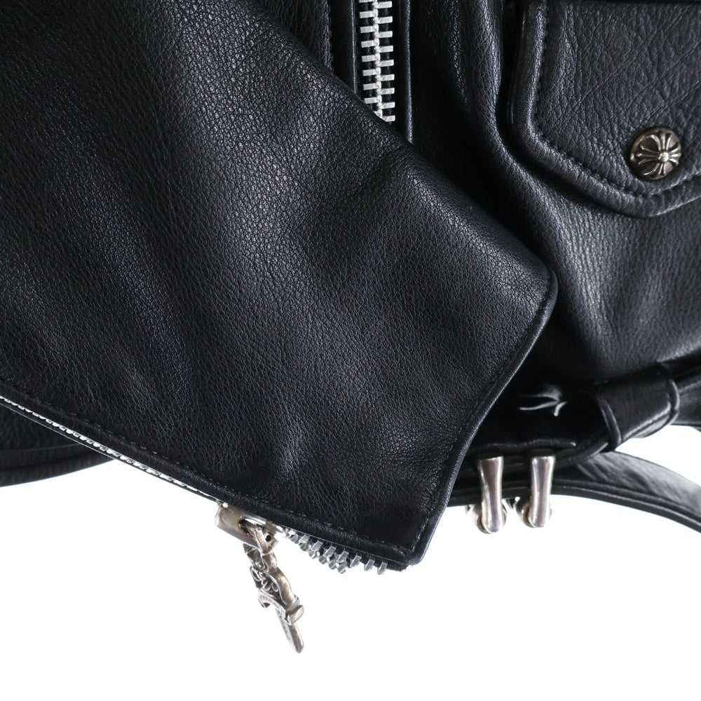 CHROME HEARTS(クロムハーツ) JJ DEAN JJディーン ダガージップライダースレザージャケット ブラック/シルバー JVP