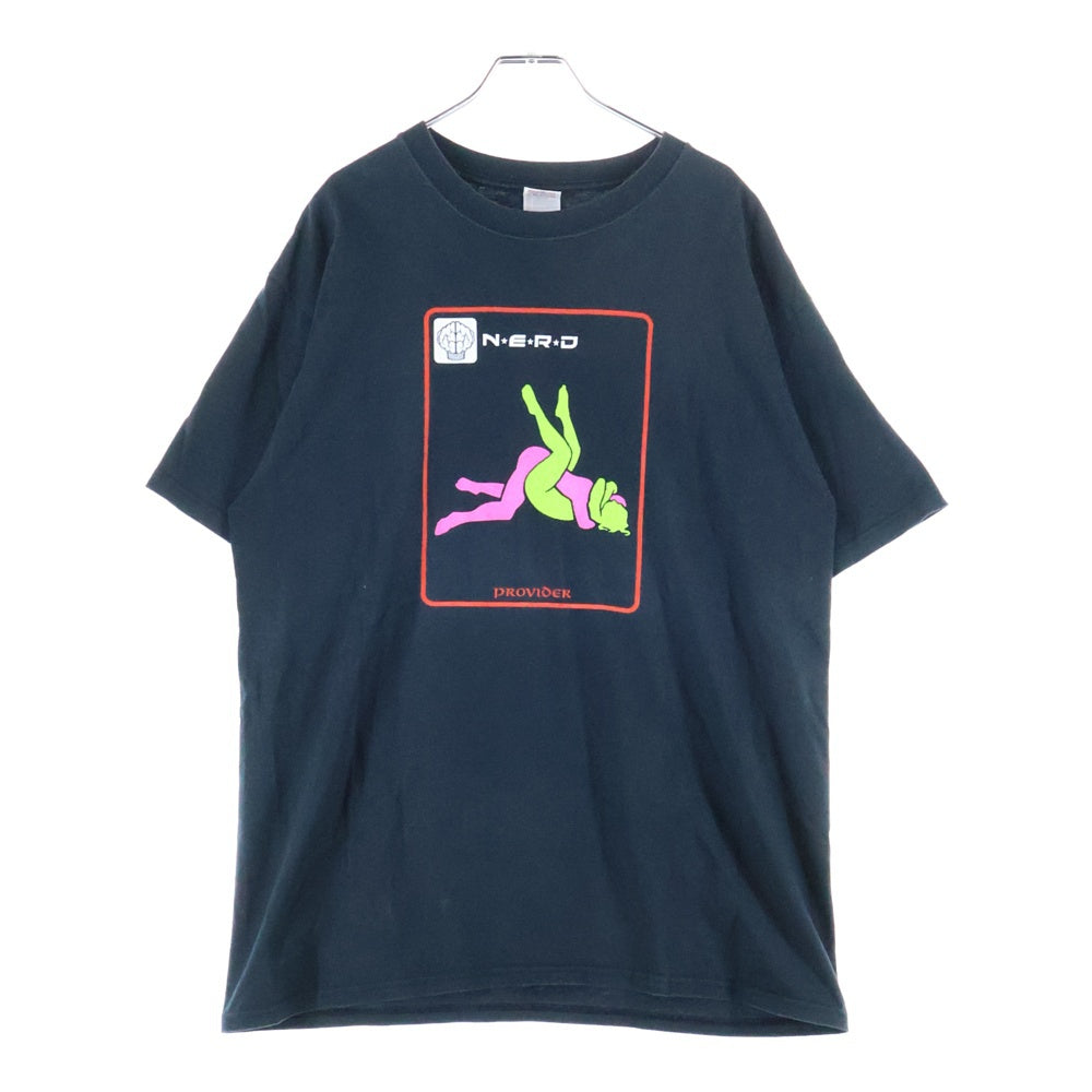 VINTAGE(ヴィンテージ) 00S N.E.R.D. PROVIMER ANVILボディ プリント半袖クルーネックTシャツ ブラック