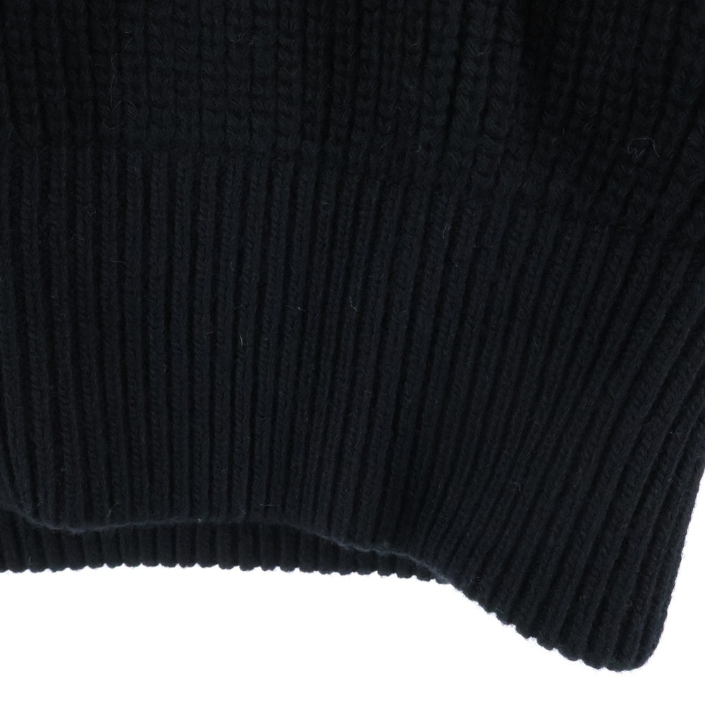 PRADA(プラダ) Wool and Cashmere Turtleneck Sweater UMR592 ウールカシミア 三角ロゴ トライアングルプレート タートルネック長袖ニットセーター ブラック