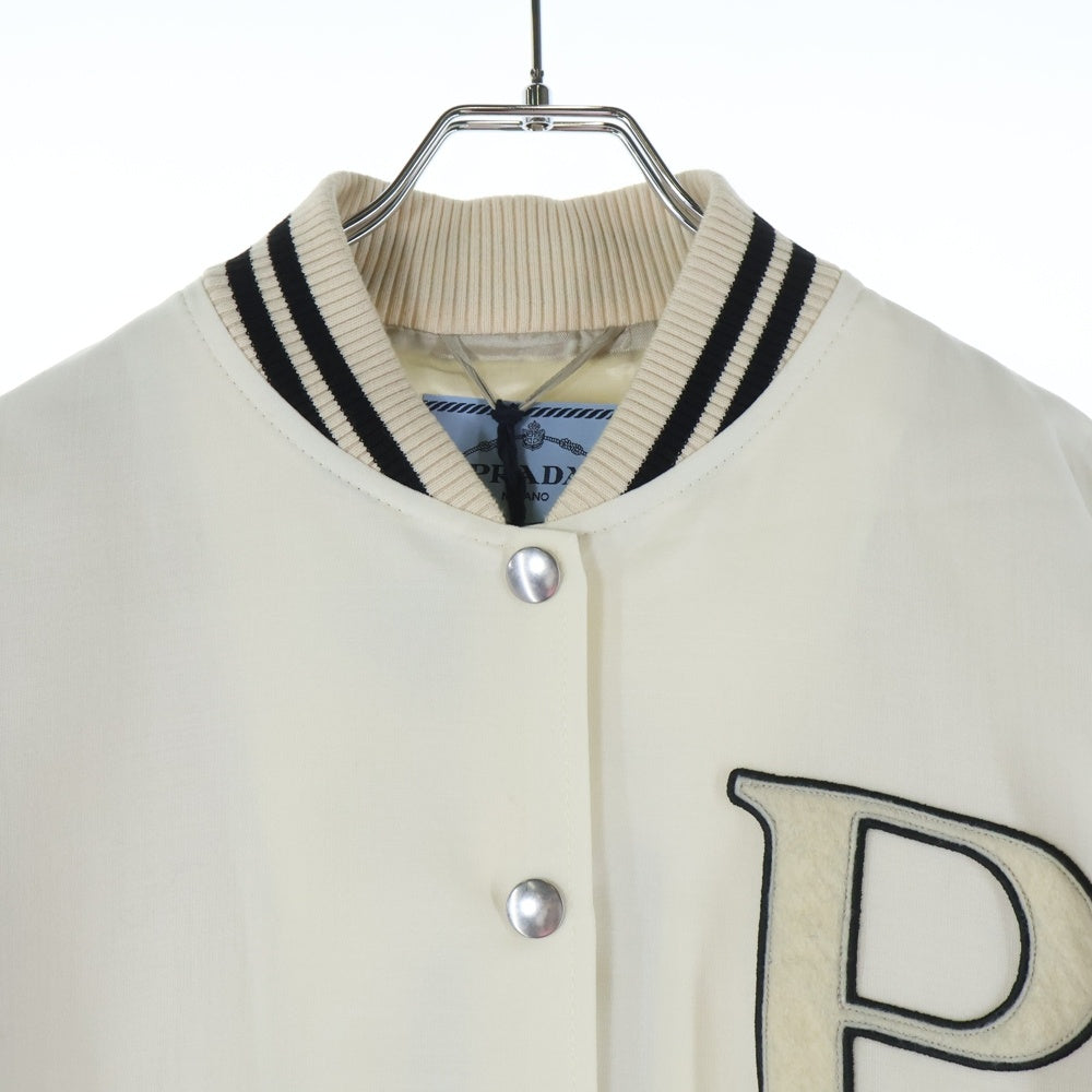 PRADA(プラダ) Women's Kid Mohair Bomber Jacket キッドモヘア ボンバージャケット パッチ付き P521PR アイボリー レディース
