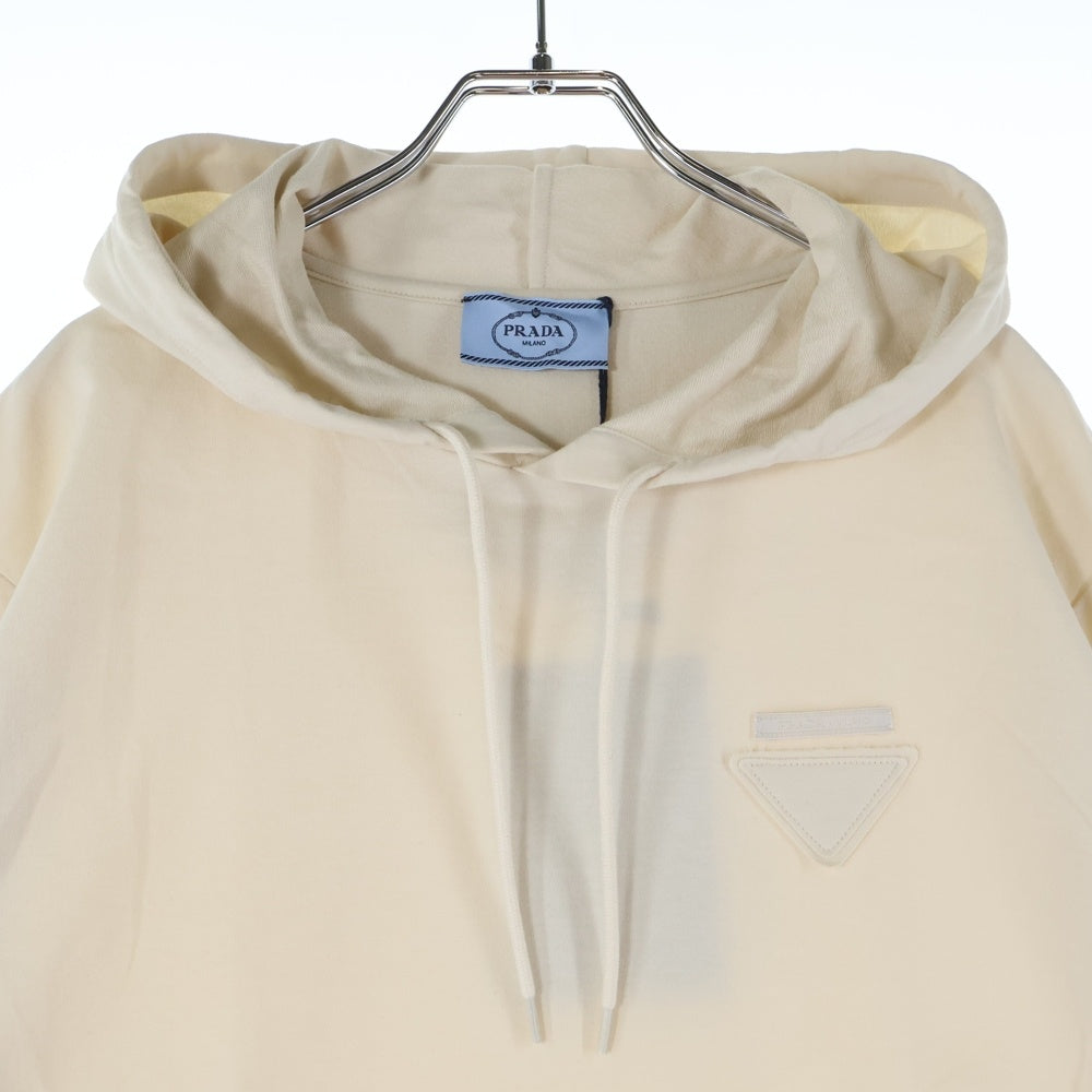 PRADA(プラダ) Sand Stretch Cotton Oversize Sweatshirt サンドストレッチコットン オーバーサイズ プルオーバーフーディー パーカー 134691 アイボリー レディース