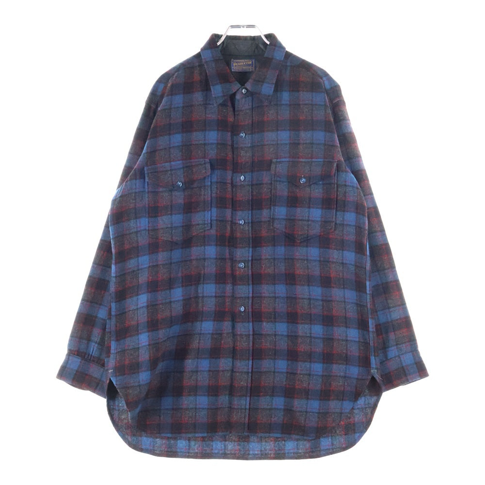 PENDLETON(ペンドルトン) 50S WOOL CHECK L/S SHIRT ウール チェック 長袖 シャツ ネイビー/レッド/ブラウン