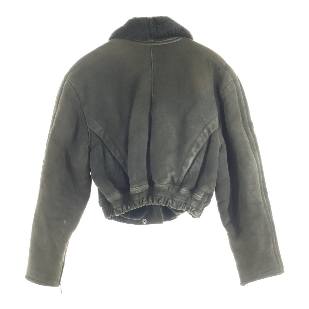 VINTAGE(ヴィンテージ) 80-90S MOUTON JACKET MADE IN FRANCE フランス製 ムートンジャケット カーキ/ブラック レディース