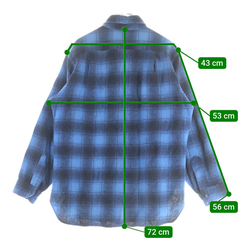 PENDLETON(ペンドルトン) 60S VINTAGE CHECK WOOL L/S SHIRT OUTDOORS MAN オンブレチェック ウール 長袖シャツ ブルー/ブラック