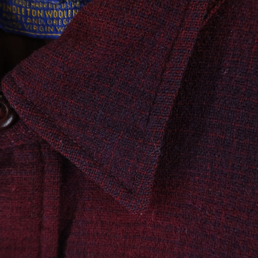 PENDLETON(ペンドルトン) 50S VINTAGE CHECK WOOL L/S SHIRT オンブレチェック ウール 長袖シャツ レッド/ブラック