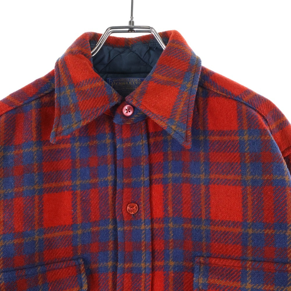 PENDLETON(ペンドルトン) 60-70S VINTAGE CHECK WOOL L/S SHIRT オンブレチェック ウール 長袖シャツ レッド/ブルー/イエロー
