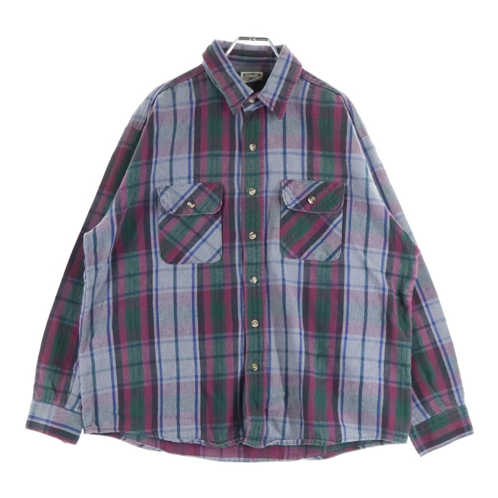 FIVE BROTHERS(ファイブブラザー) 90S VINTAGE CHECK L/S SHIRT ヴィンテージ チェック ボード 長袖シャツ グレー/パープル/カーキ