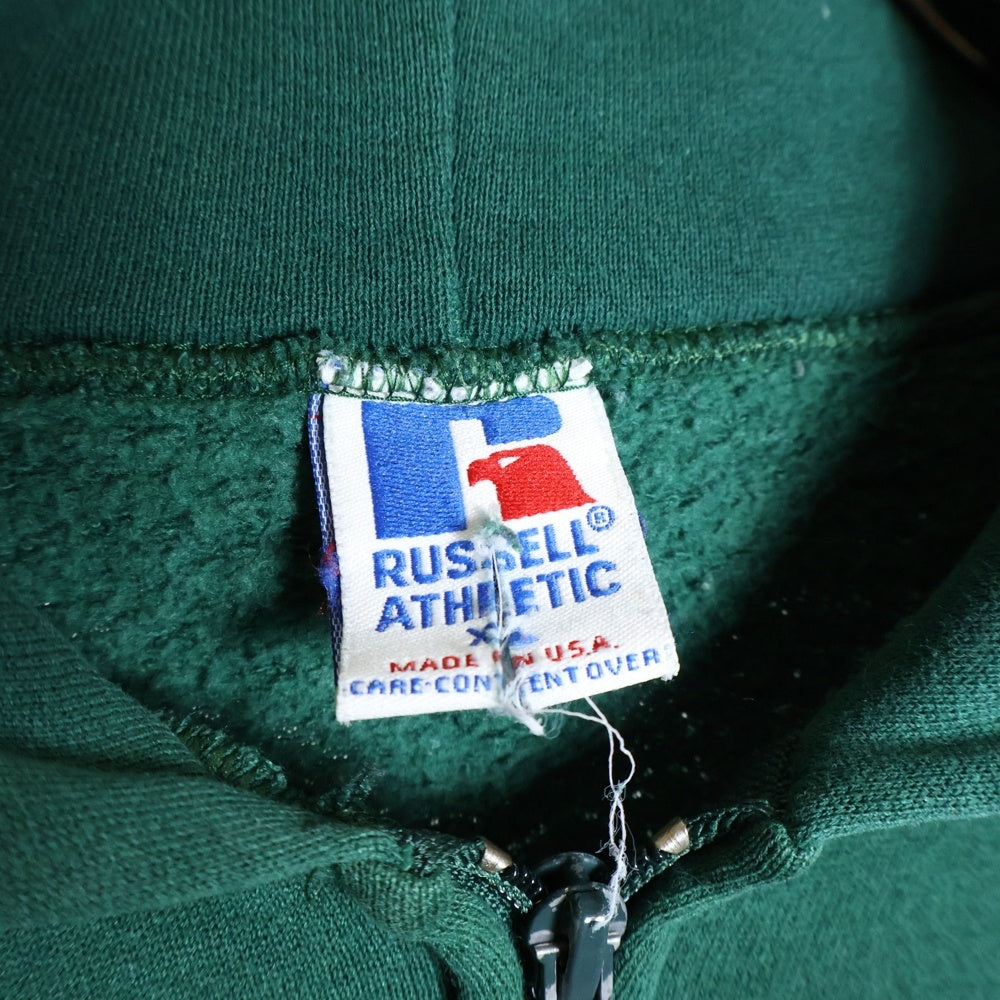 RUSSELL ATHLETIC(ラッセルアスレチック) USA製 YKKZIP ジップアップフーディー パーカー グリーン