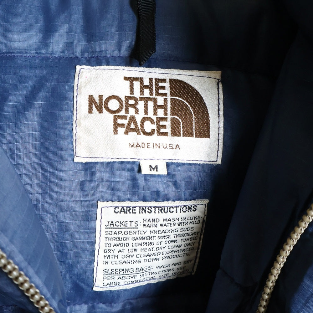 THE NORTH FACE(ザノースフェイス) 70s 茶タグ TALONZIP リップストップ フーデッドダウンジャケット ネイビー