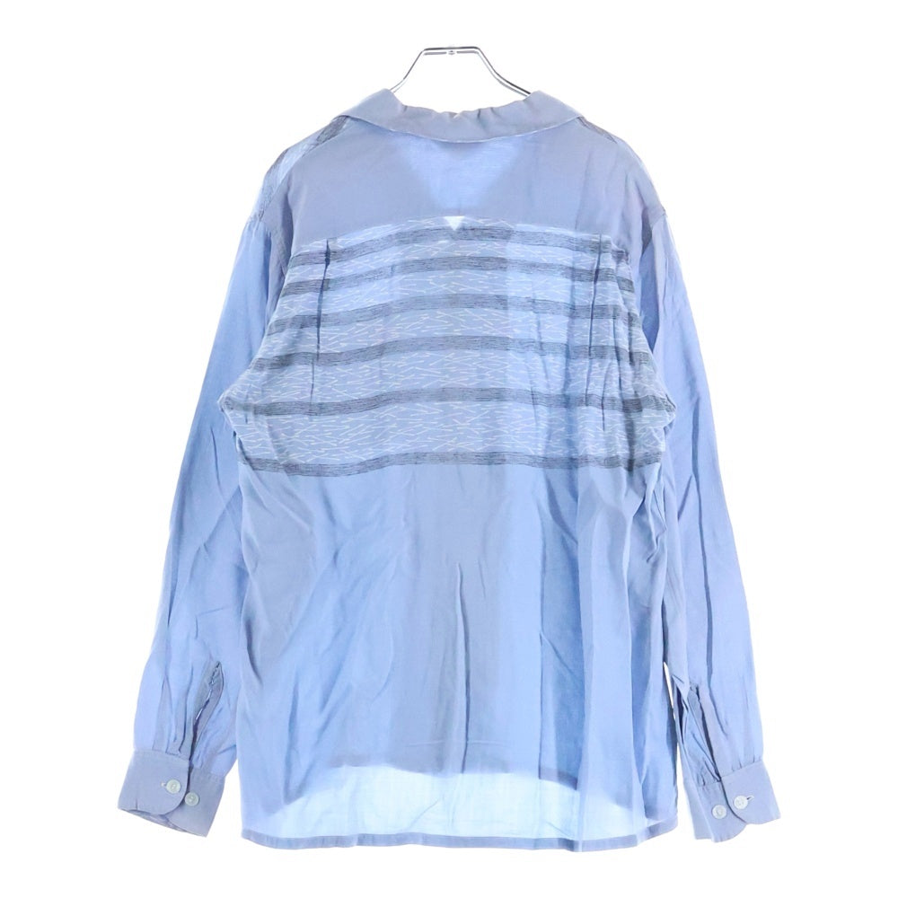 PENNEYS TOWNCRAFT(ぺニーズタウンクラフト) 50S WASHABLE RAYON OPEN COLLAR L/S SHIRT 長袖 レーヨン シャツ ブルー