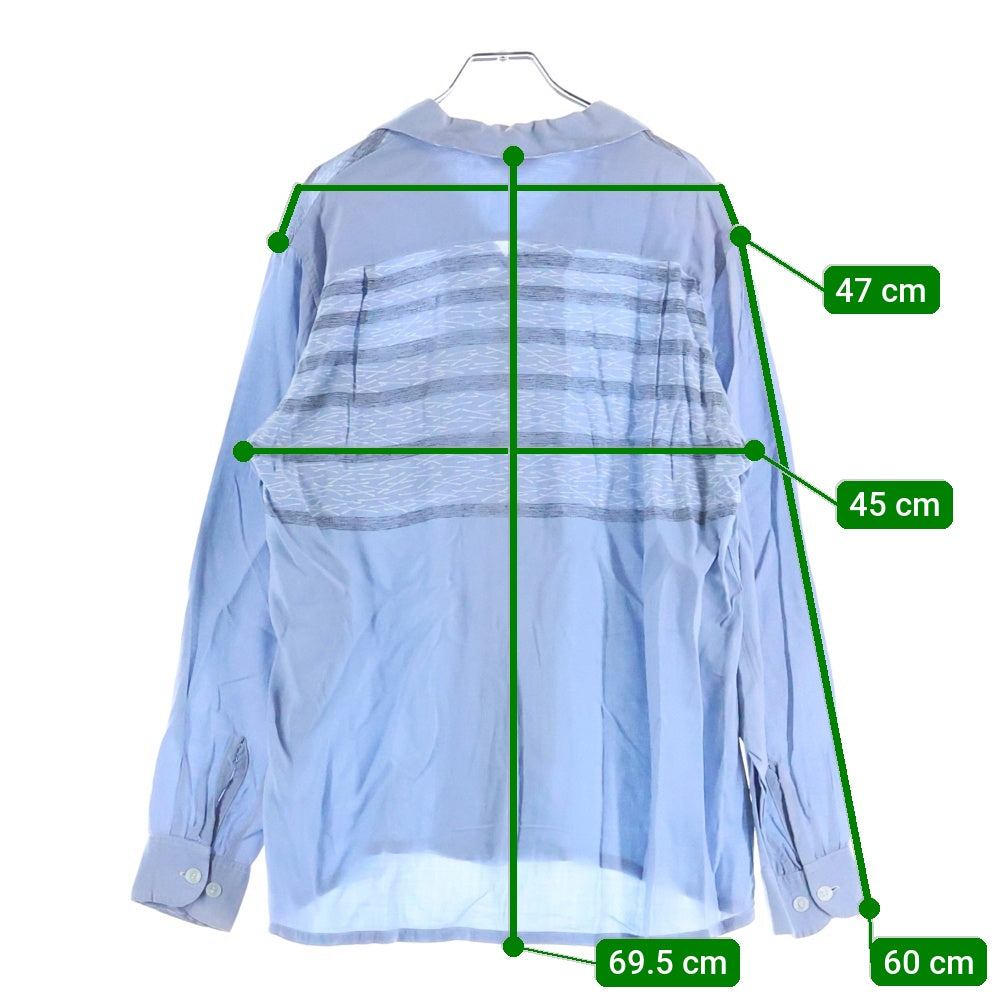 PENNEYS TOWNCRAFT(ぺニーズタウンクラフト) 50S WASHABLE RAYON OPEN COLLAR L/S SHIRT 長袖 レーヨン シャツ ブルー