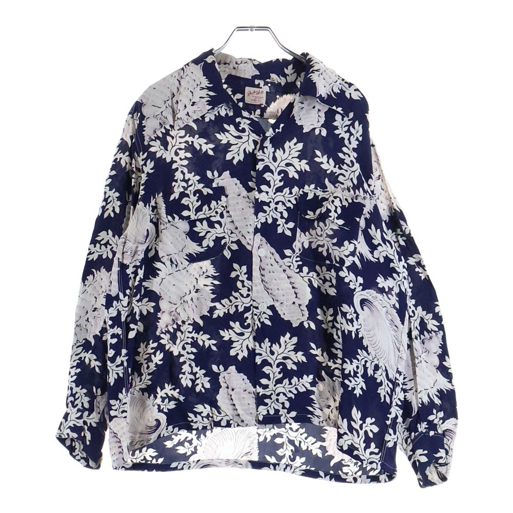 VINTAGE(ヴィンテージ) 50S RANDOMWEAR ALOHA L/S SHIRT オープンカラー アロハシャツ 長袖 ブルー/ホワイト