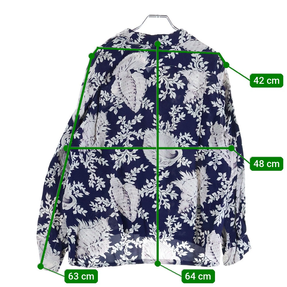 VINTAGE(ヴィンテージ) 50S RANDOMWEAR ALOHA L/S SHIRT オープンカラー アロハシャツ 長袖 ブルー/ホワイト